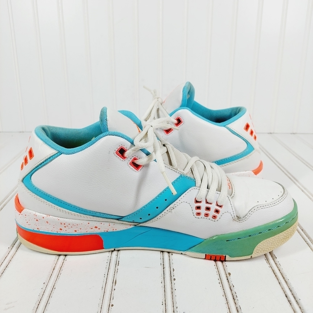 Jordan Flight 23 White Hot Lava Tide Pool Blue Athleisure Running Sneakers E119 - Picture 2 of 11